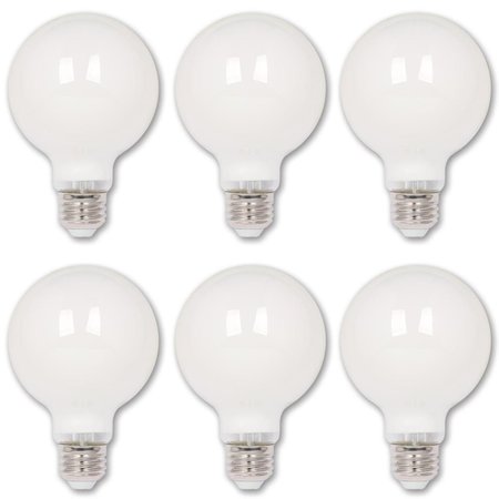 WESTINGHOUSE Bulb LED Dimmable 5.5W 120V G25 Glassobe Filament 2700K Clear E26 Med Base, 6PK 5017220